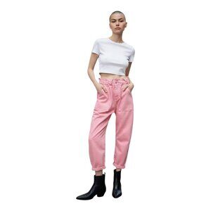 ZARA BAGGY PAPERBAG JEANS HIGH WAIST